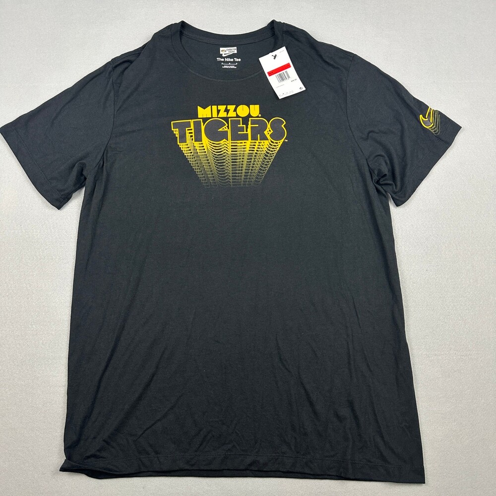 Missouri Tigers Shirt Men Large Black Gold Nike Short Sleeve Tee Basketball NCAA